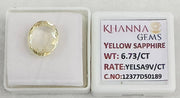 6.73/CT Natural Yellow Sapphire With Govt Lab Certificate-12377D50189